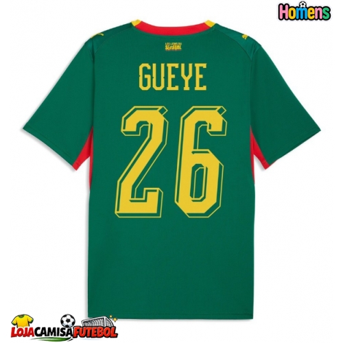 Camisa de Futebol Senegal Pape Gueye #26 Equipamento Secundário Mundo 2026 Manga Curta